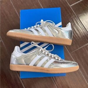 Adidas Samba OG Silver and White Sneakers